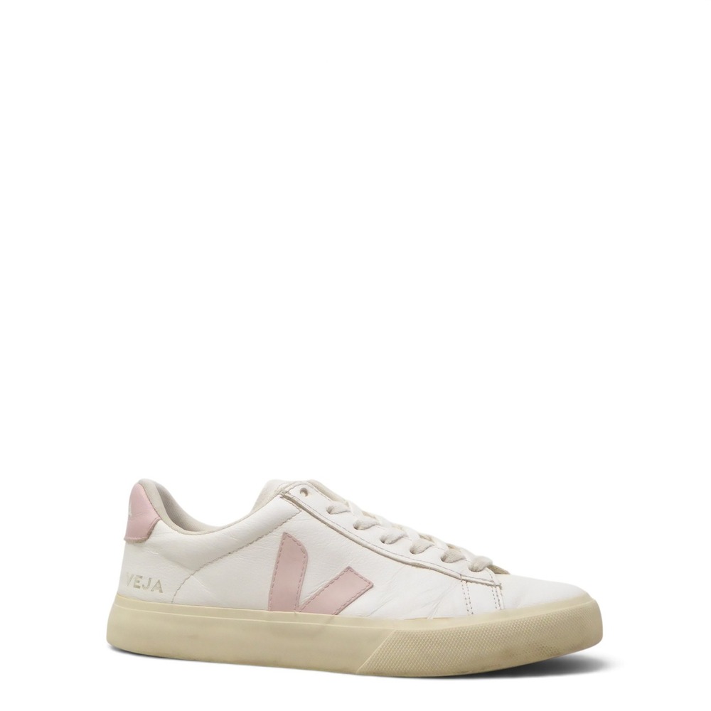 Veja Womens Campo Sneakers White Pink Leather Low Top Lace Up 8